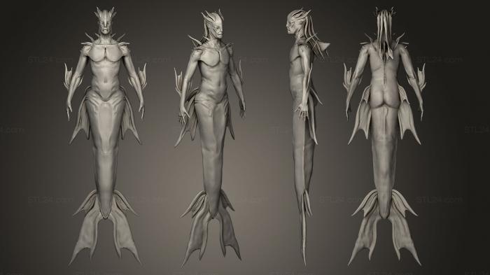 Figurines heroes, monsters and demons (Mermaid Man, STKM_0278) 3D models for cnc